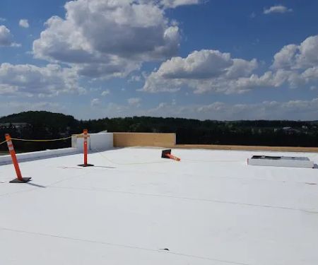 Black and White Commercial Roofing
