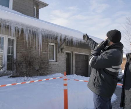 Roof Ice Dams: Check Ground-Level Signs and Stay Off