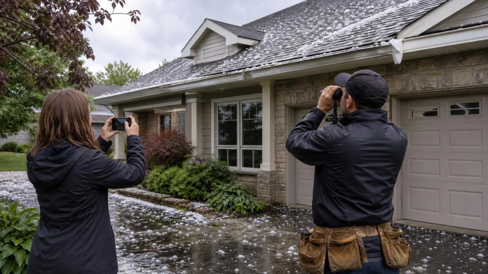 Roof Hail Damage: Check Safely From the Ground First