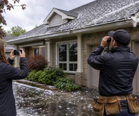Roof Hail Damage: Check Safely From the Ground First