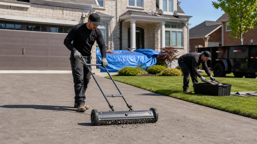 Roofing Nail Cleanup: Protect Yards, Driveways, and Tires