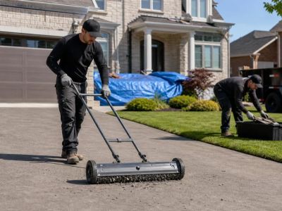 Roofing Nail Cleanup: Protect Yards, Driveways, and Tires