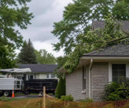 Tree Limb on the Roof: Keep Clear and Call the Right Help