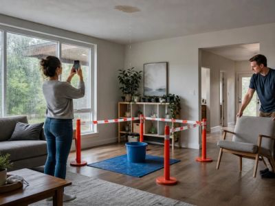 Roof Leak During Rain: Protect the Room and Record Clues