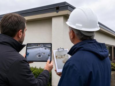 Flat Roof Ponding Water: Record It and Call a Roofer