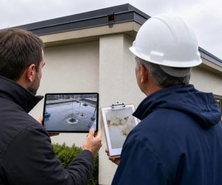 Flat Roof Ponding Water: Record It and Call a Roofer