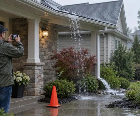 Roof Gutter Overflow: Observe the Pattern From the Ground