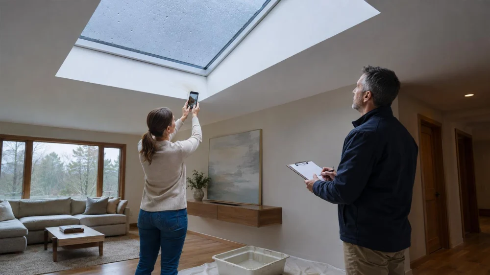 Roofing Skylight Leak: Trace Clues Without Climbing