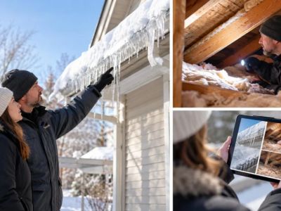 Roof Ice Dam Photo Log: Edges, Attic, and Safe Distance