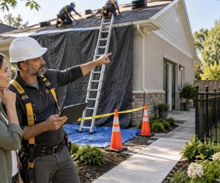 Roof Work-Zone Plan: Children, Pets, Dust, and Access