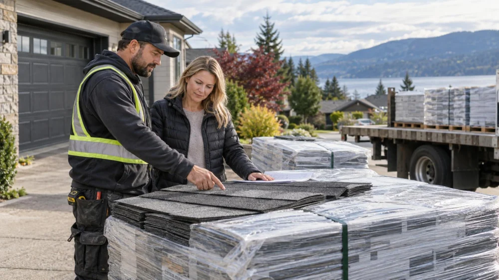 Roofing Material Delivery: Quantity, Cover, and Placement