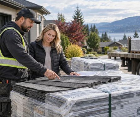 Roofing Material Delivery: Quantity, Cover, and Placement