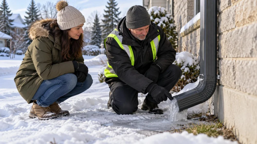 Roof Downspout Ice Check: Outlet, Grade, and Safe Access