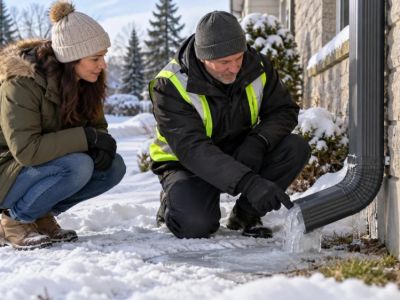 Roof Downspout Ice Check: Outlet, Grade, and Safe Access